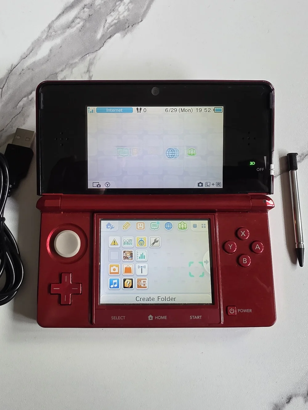 Nintendo 3DS Red Handheld Console - Pokémon Bank Ready